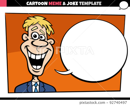 cartoon meme template with speech bubble and comic guy 92740497