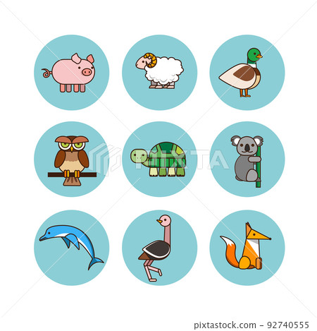 Vector clipart of cute animals. Vector clipart of cute animals. 92740555
