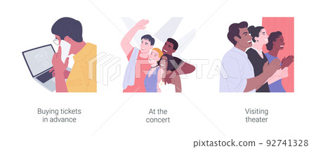 Nighttime leisure activities together isolated cartoon vector illustrations set. 92741328