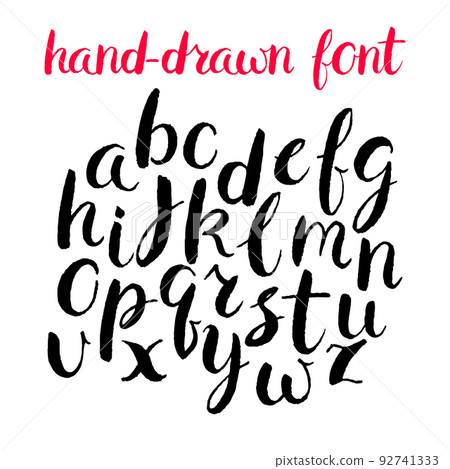 cute brush painted font - Stock Illustration [92741333] - PIXTA