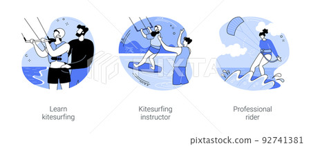 Kitesurfing isolated cartoon vector illustrations se 92741381