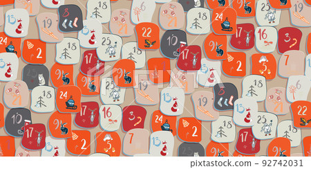 Christmas Advent Calendar seamless pattern Christmas Advent Calendar seamless pattern 92742031