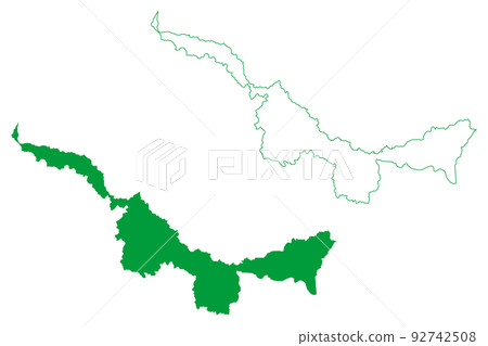 Vereda municipality (Bahia state, Municipalities of Brazil, Federative Republic of Brazil) map vector illustration, scribble sketch Vereda map 92742508