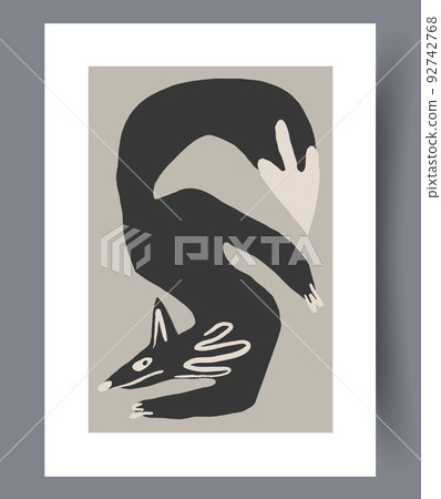 Scandinavian abstract vector print set. 92742768