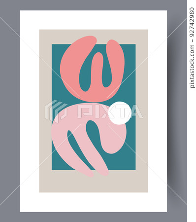 Scandinavian abstract vector print set. 92742980