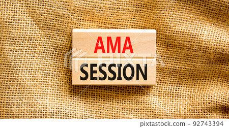 AMA ask me anything session symbol. Concept words AMA ask me anything session on wooden blocks on a beautiful canvas background. Business and AMA ask me anything session concept. Copy space. AMA ask me anything session symbol. Concept words AMA ask me anything session on wooden blocks on a beautiful canvas background. Business and AMA ask me anything session concept. Copy space. 92743394