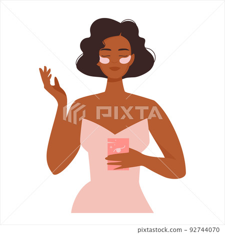 Cute African American Girl with Eye Patches 92744070
