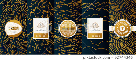 Vintage collection of design elements,labels,icon,frames, for logo,packaging,vector design of luxury products.for perfume,soap,wine, lotion Isolated Vintage collection of design elements,labels,icon,frames, for logo,packaging,vector design of luxury products.for perfume,soap,wine, lotion Isolated 92744346