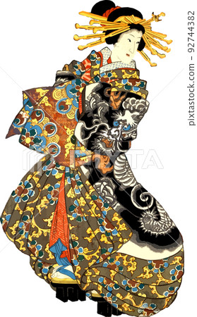 Oiran in dragon kimono 92744382