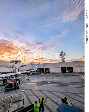 At the airport terminal in a big city At the airport terminal in a big city 92744922