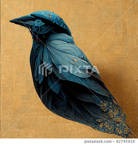 A painted portrait of a bird sitting on a tree branch. Perfect for phone wallpaper or for posters. A painted portrait of a bird sitting on a tree branch. Perfect for phone wallpaper or for posters. 92745919