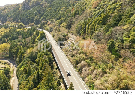 Aerial view of Usa's Machu Picchu and Nishi Shiiya National Highway Aerial view of Usa's Machu Picchu and Nishi Shiiya National Highway 92746530