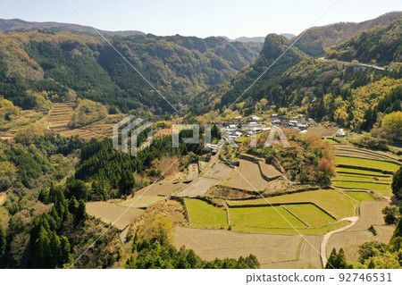 Machu Picchu in Usa, aerial view of Nishi Shiiya landscape Machu Picchu in Usa, aerial view of Nishi Shiiya landscape 92746531