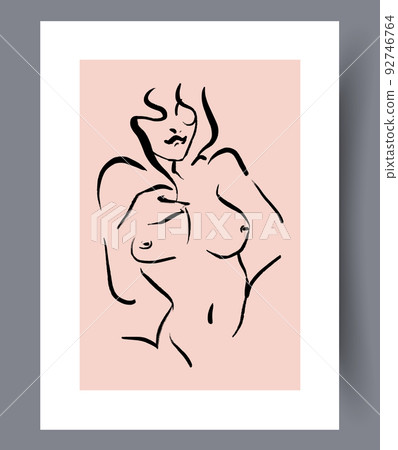 Minimalistic hand drawn printable wall art 92746764