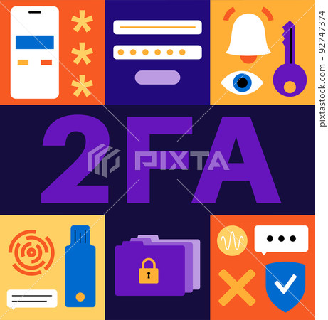Two factor authentication - Stock Illustration [92747374] - PIXTA