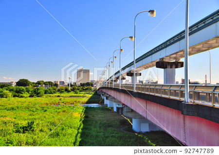 Tachihi Bridge / Looking towards Tachikawa City from near the Tama River (Tachikawa City, Tokyo) [July 2022] 92747789