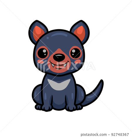 Cute little tasmanian devil cartoon sitting 92748367