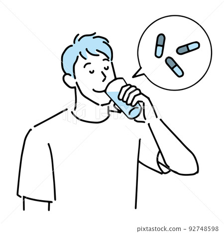 男子用水服藥膠囊 92748598