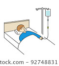 Men receiving drip in bed 92748831