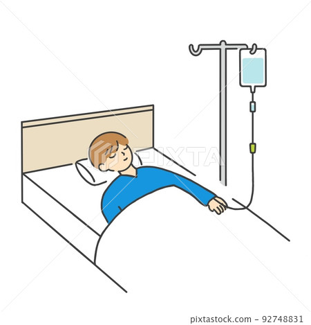 Men receiving drip in bed Men receiving drip in bed 92748831
