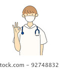 Medical worker mask making an okay gesture 92748832