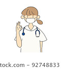 Medical worker mask making an okay gesture 92748833