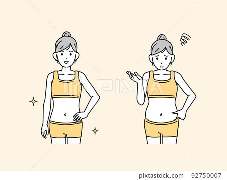 Young woman's waist waist slim belly fat diet luxury meat illustration Young woman's waist waist slim belly fat diet luxury meat illustration 92750007