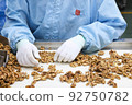 Female worker in production factory workshop 92750782