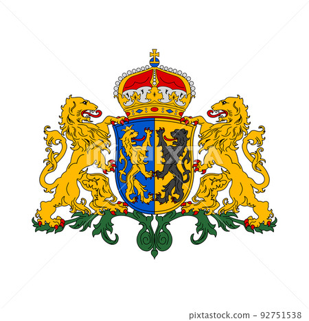 Netherlands coat of arms, Gelderland province heraldry, vector heraldic emblem and Dutch symbol. Netherlands province Gelderland official coat of arms with lions and monarch crown on blazon shield Netherlands coat of arms, Gelderland province heraldry, vector heraldic emblem and Dutch symbol. Netherlands province Gelderland official coat of arms with lions and monarch crown on blazon shield 92751538
