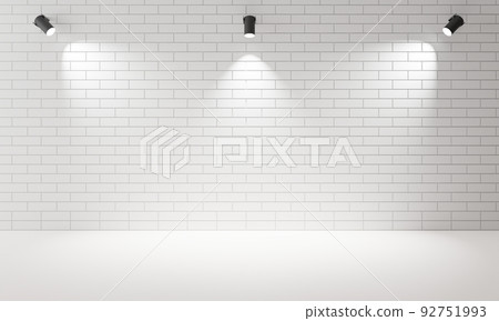 white stand and neon light in the white room.3d rendering. white stand and neon light in the white room.3d rendering. 92751993