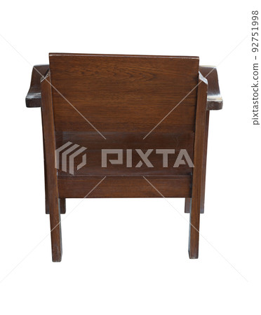 back view of old wooden chair isolated on white with clipping path back view of old wooden chair isolated on white with clipping path 92751998