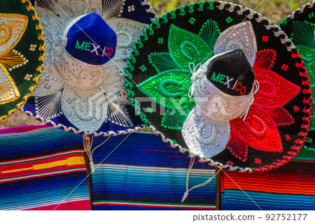 Colorful traditional mexican sombreros hats souvenirs, Cancun, Mexico Colorful traditional mexican sombreros hats souvenirs, Cancun, Mexico 92752177