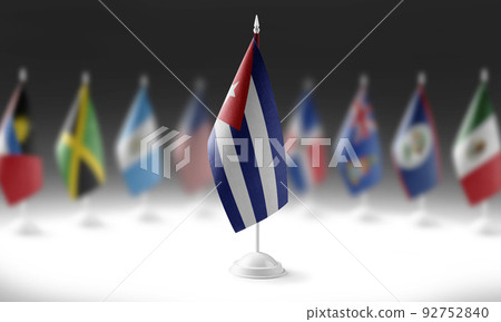 The national flag of the Cuba on the background of flags of other countries The national flag of the Cuba on the background of flags of other countries 92752840