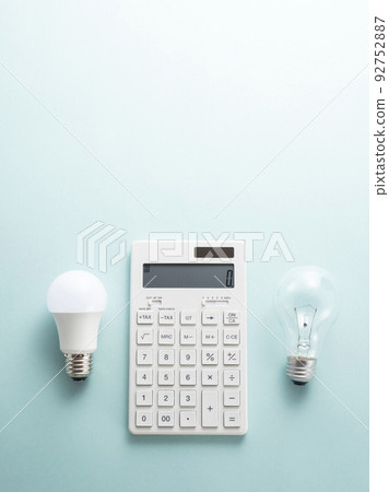 Incandescent light bulb and LED bulb and calculator 92752887