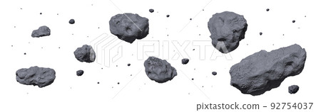 Stone asteroid belt. Meteor or flying space rock Stone asteroid belt. Meteor or flying space rock 92754037