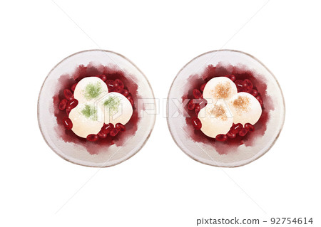 shiratama and red beans shiratama and red beans 92754614