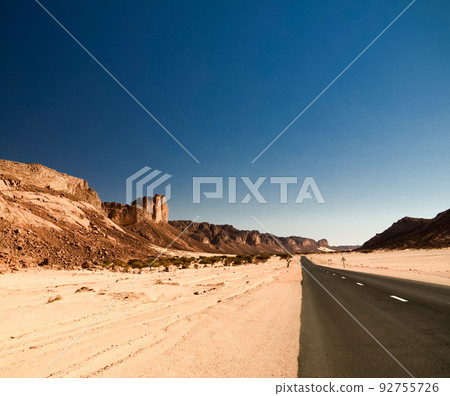 desert landscape El Berdj canyon in Tassili NAjjer National Park, Algeria 92755726