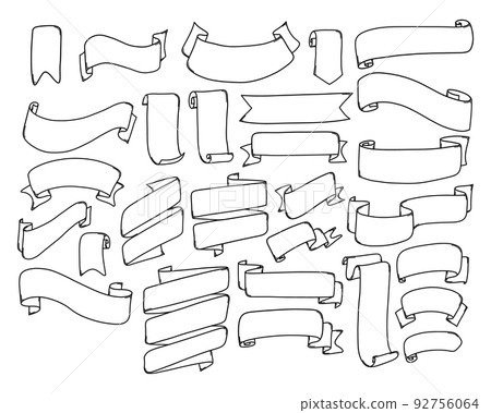 Ribbons Doodle vector. Drawing sketch illustration hand drawn line eps10 Ribbons Doodle vector. Drawing sketch illustration hand drawn line eps10 92756064