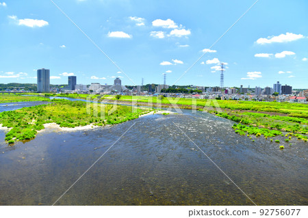 Fuchu Yotsuya Bridge / Looking around Seiseki-Sakuragaoka Station from the Tama River (Tama City, Tokyo) [July 2022] 92756077