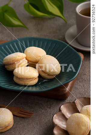Taiwanese style traditional macaron dessert in a plate for afternoon tea. 92756524