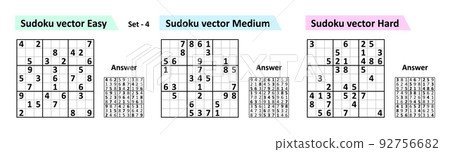 Collection Sudoku game with answers. Different complexity. Collection Sudoku game with answers. Different complexity. 92756682