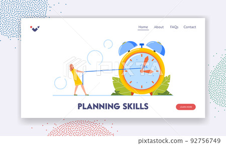 Planning Skills Landing Page Template. Deadline, Time Management Business Concept with Tiny Office Woman Pull Arrows Planning Skills Landing Page Template. Deadline, Time Management Business Concept with Tiny Office Woman Pull Arrows 92756749