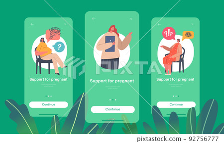 Support for Pregnant Mobile App Page Onboard Screen Template. Women Childbirth Psychology Assistance, Pregnancy Support for Pregnant Mobile App Page Onboard Screen Template. Women Childbirth Psychology Assistance, Pregnancy 92756777