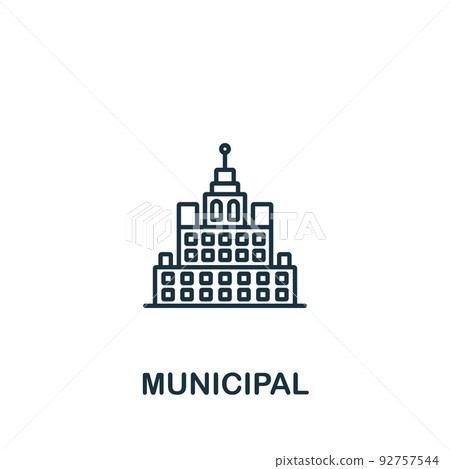 Municipal icon. Monochrome simple icon for templates, web design and infographics Municipal icon. Monochrome simple icon for templates, web design and infographics 92757544