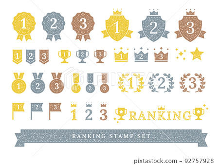 插圖素材：排名郵票圖標集 92757928