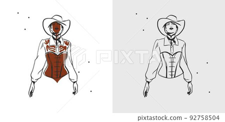 Cowgirl and horse sketch light fill quick stitch machine embroidery design  file by The Classic Applique