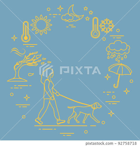 Dog Walking Weather Pet Service Walker Training 92758718