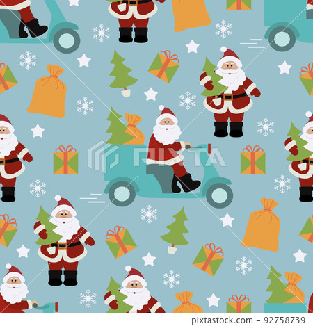 New year Merry Christmas tree Santa Claus Gift 92758739