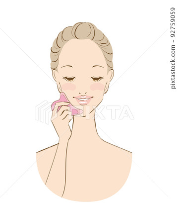 一個照顧她皮膚的美麗女人卡薩 一個照顧她皮膚的美麗女人卡薩 92759059