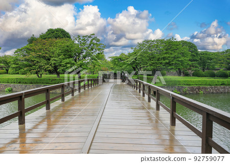 The two bridges at the entrance to Goryokaku Park in Hakodate City, Hakodate City, Hokkaido 92759077